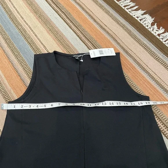 Eileen Fisher Black Zip Up Sleeveless Dress